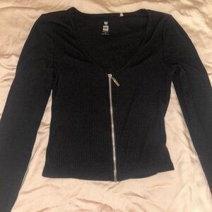Pacsun black long sleeve zippered top
